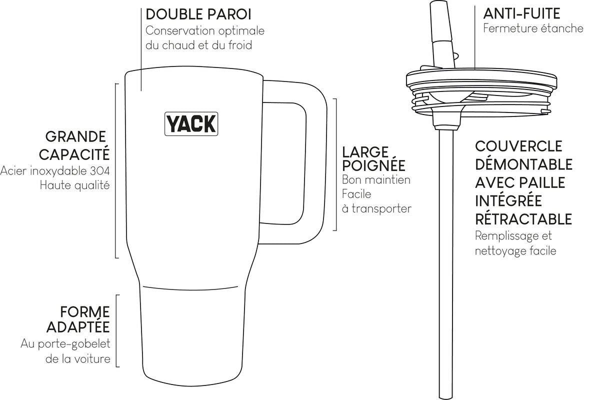 Gobelet Yack 90cl Léopard noir